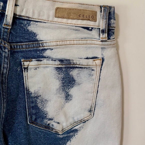 Cello| Blue & White Straight Leg High Waist Denim Jeans Sz 5/6 - Picture 3 of 8